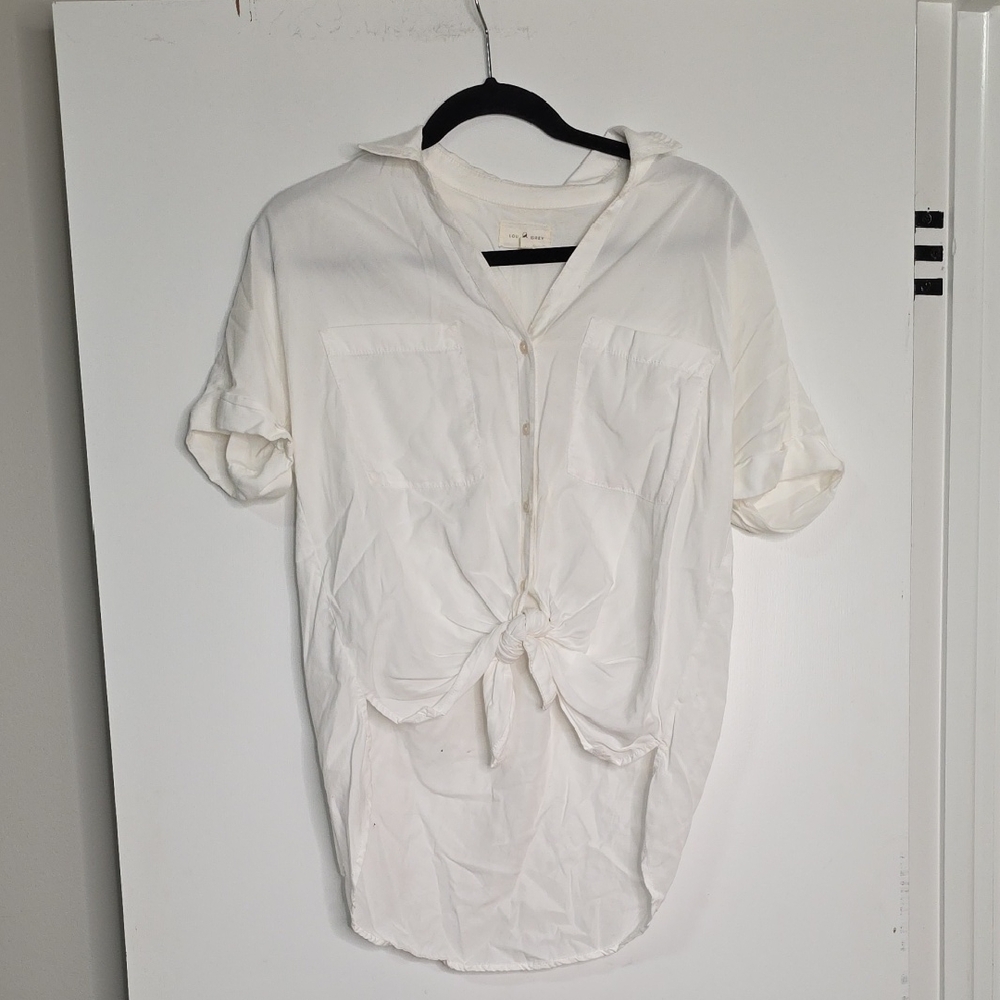 Lou & Grey Cream Button-Down Shirt